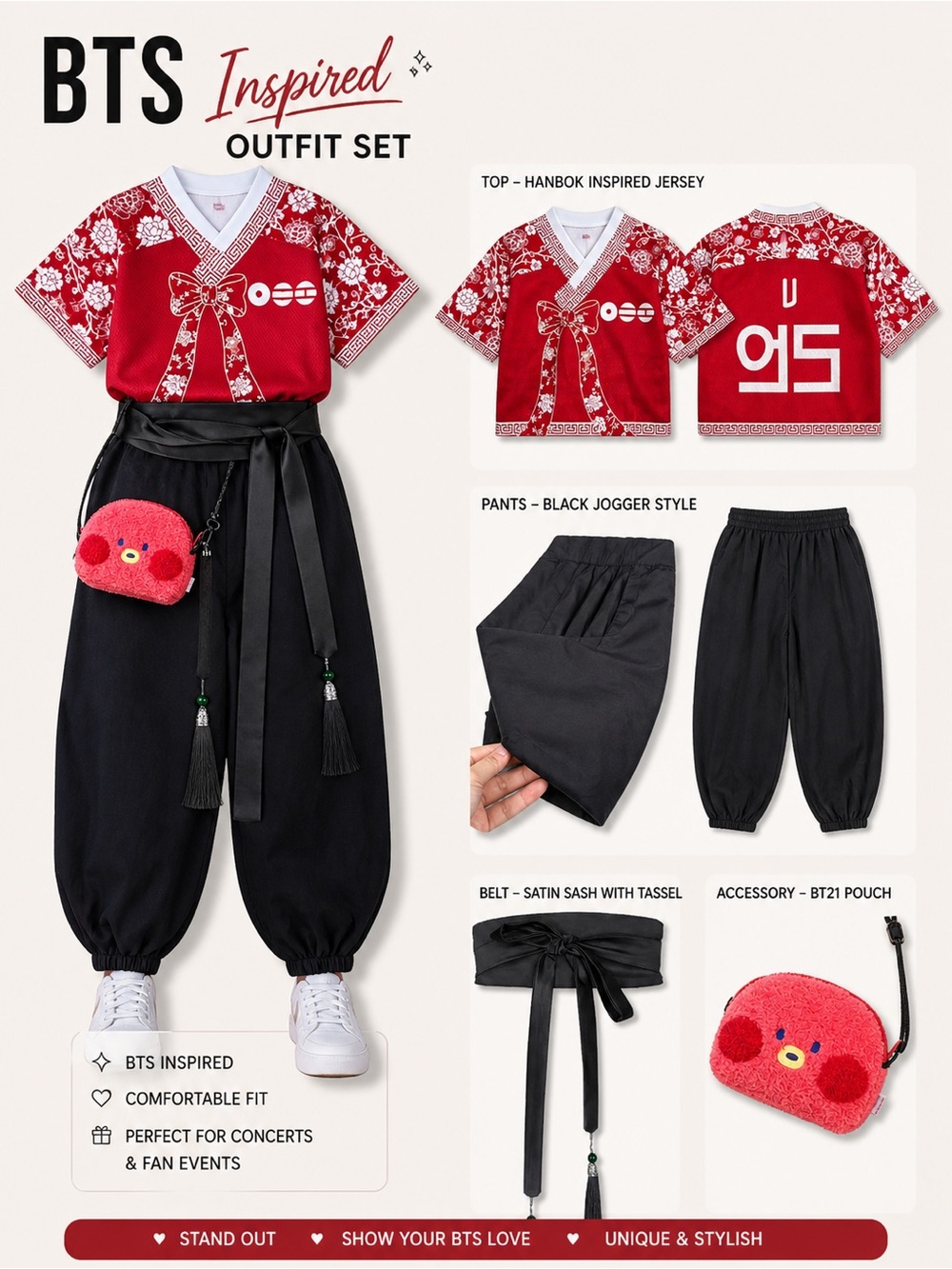 BTS Inspired Hanbok Style Outfit Set Concert / Fan Event Look